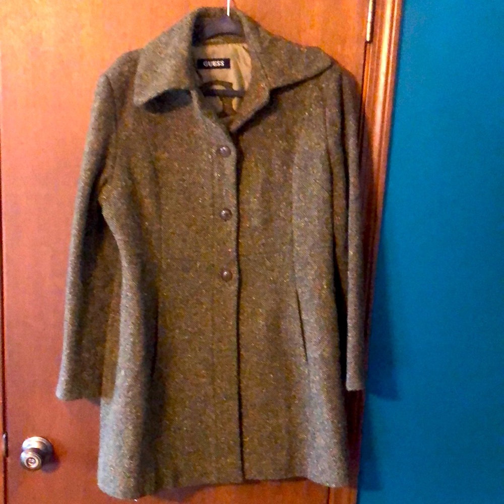 XL Guess Brand Tweed Pea Coat Vintage 2000s
